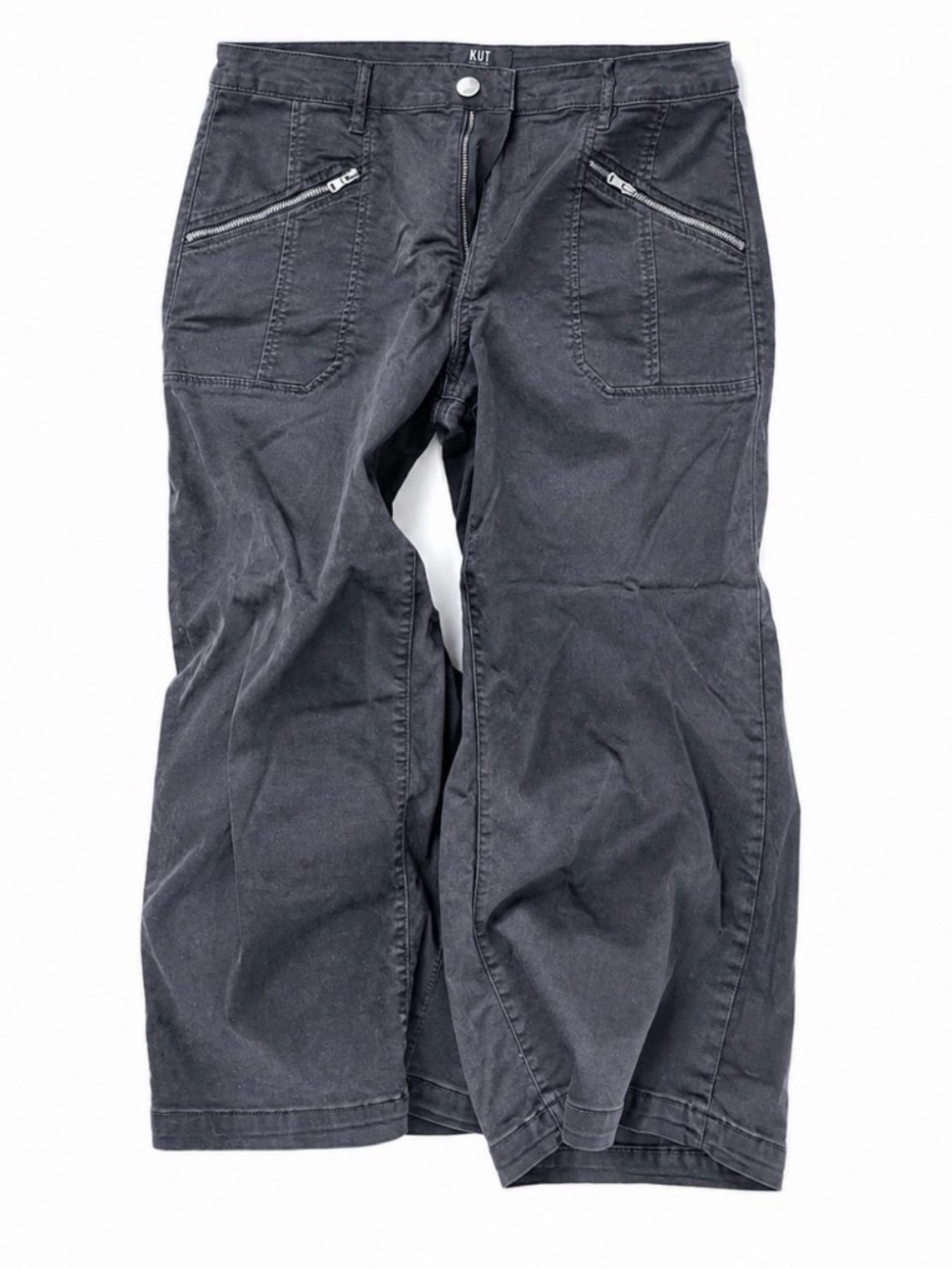 Meg Zip Pocket High Waist Ankle Wide Leg Jeans